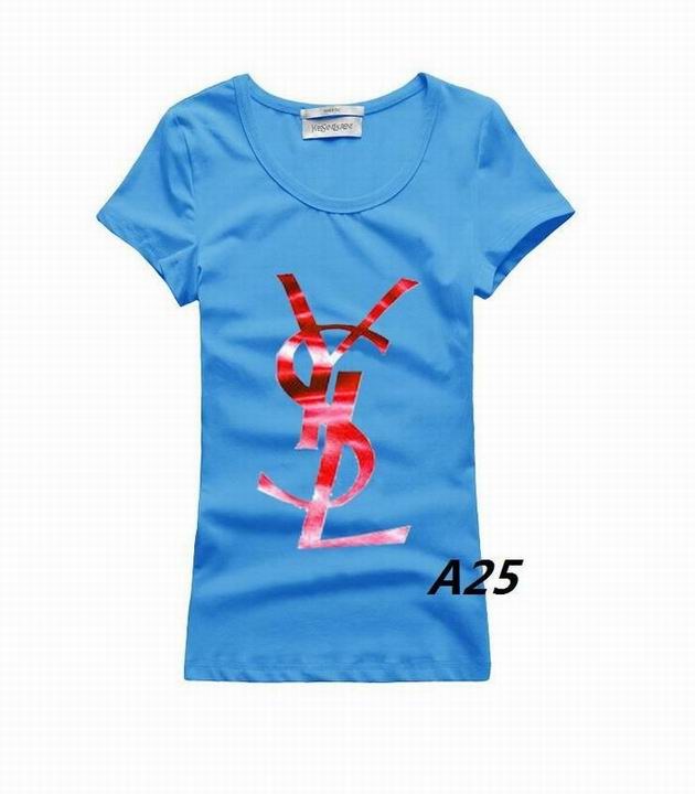 YSL short round collar T woman S-XL-227